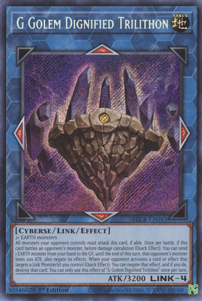 G Golem Dignified Trilithon [BLCR-EN045] Secret Rare | Exor Games Truro
