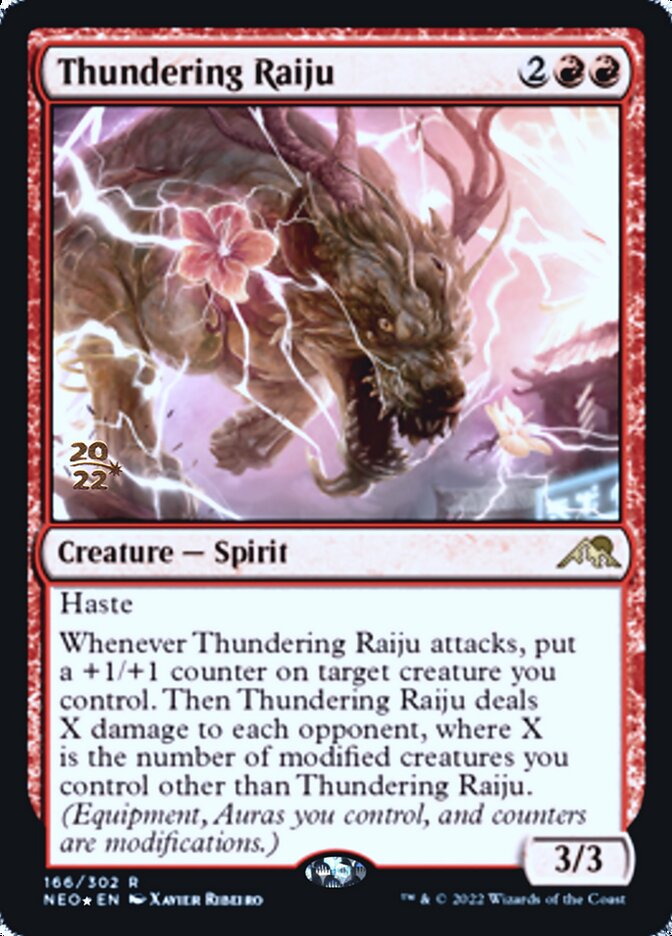 Thundering Raiju [Kamigawa: Neon Dynasty Prerelease Promos] | Exor Games Truro