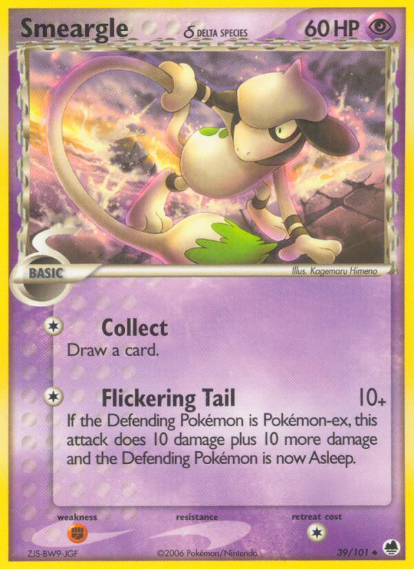 Smeargle (39/101) (Delta Species) [EX: Dragon Frontiers] | Exor Games Truro