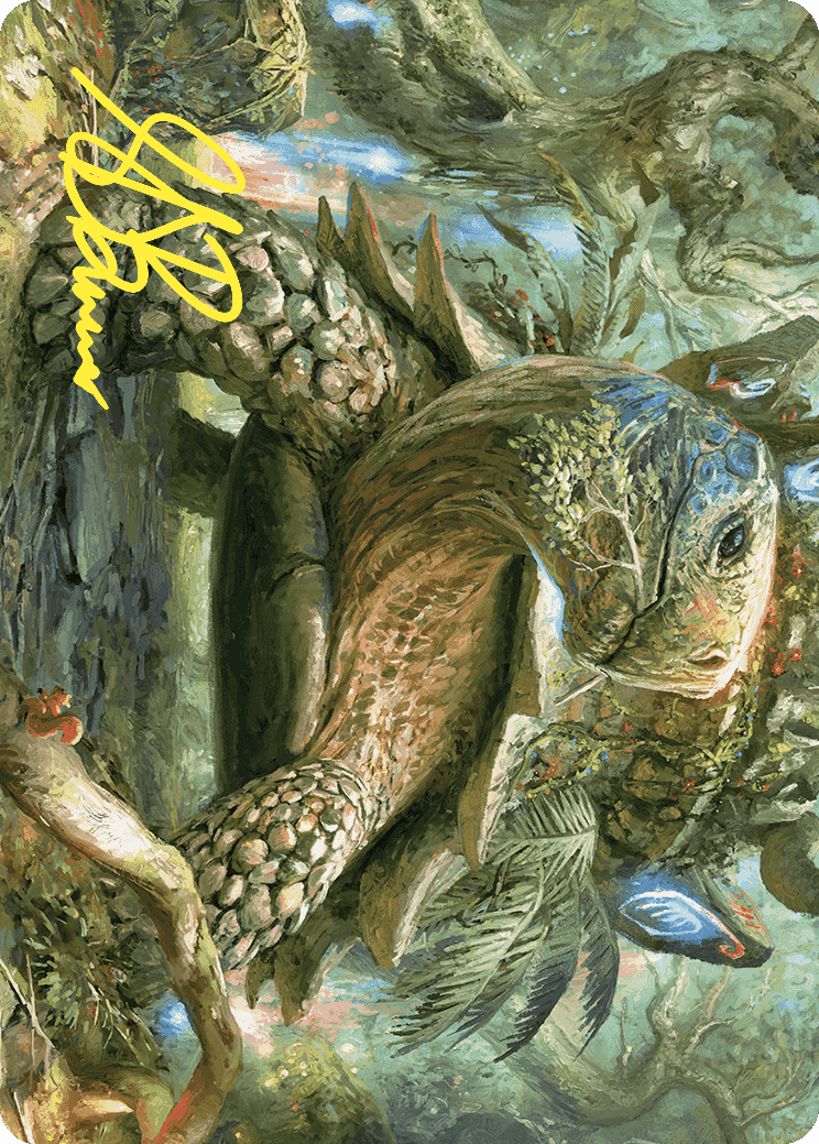 Blossoming Tortoise Art Card (Gold-Stamped Signature) [Wilds of Eldraine Art Series] | Exor Games Truro