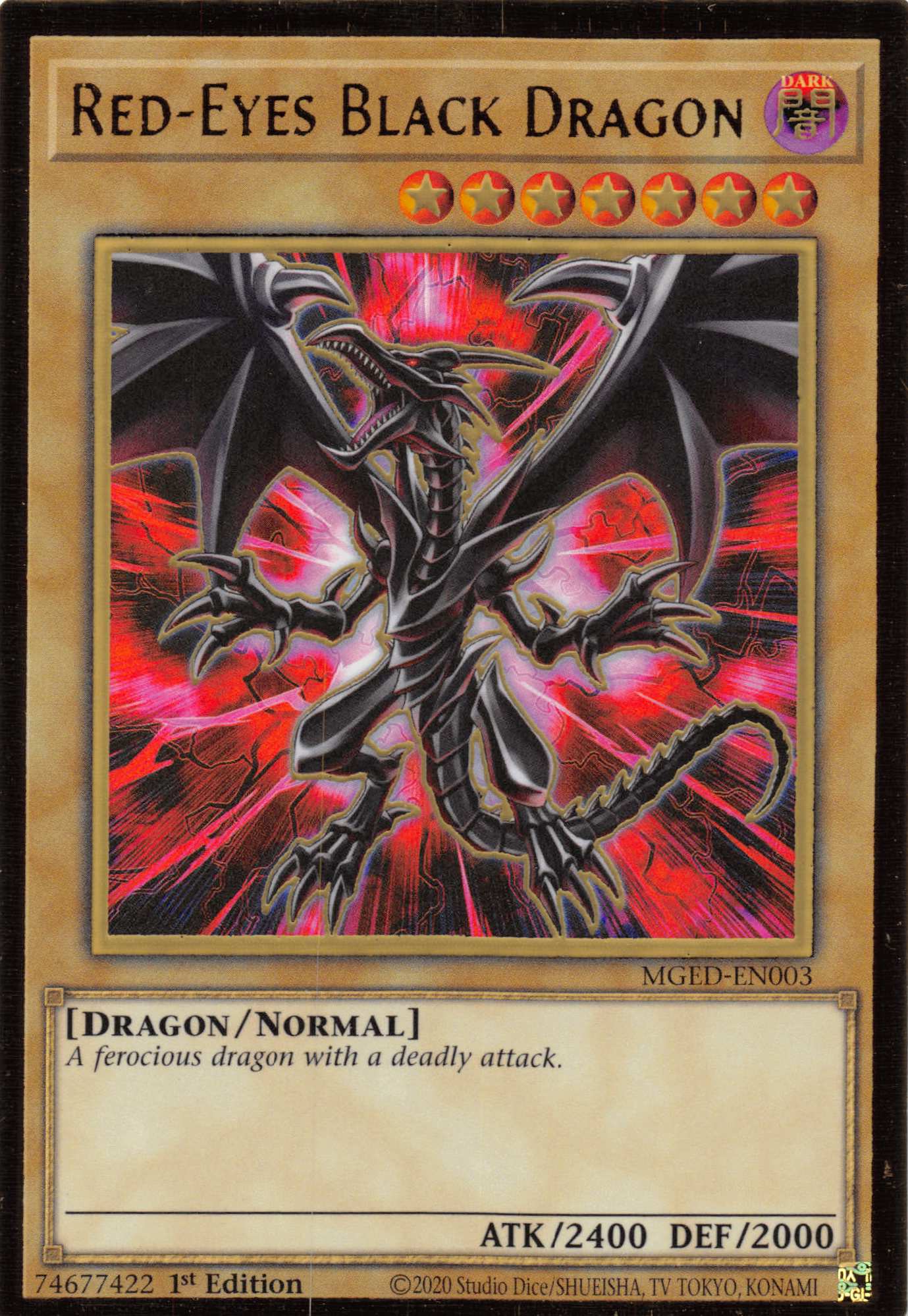 Red-Eyes Black Dragon (Alternate Art) [MGED-EN003] Gold Rare | Exor Games Truro