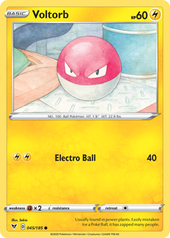 Voltorb (045/185) [Sword & Shield: Vivid Voltage] | Exor Games Truro