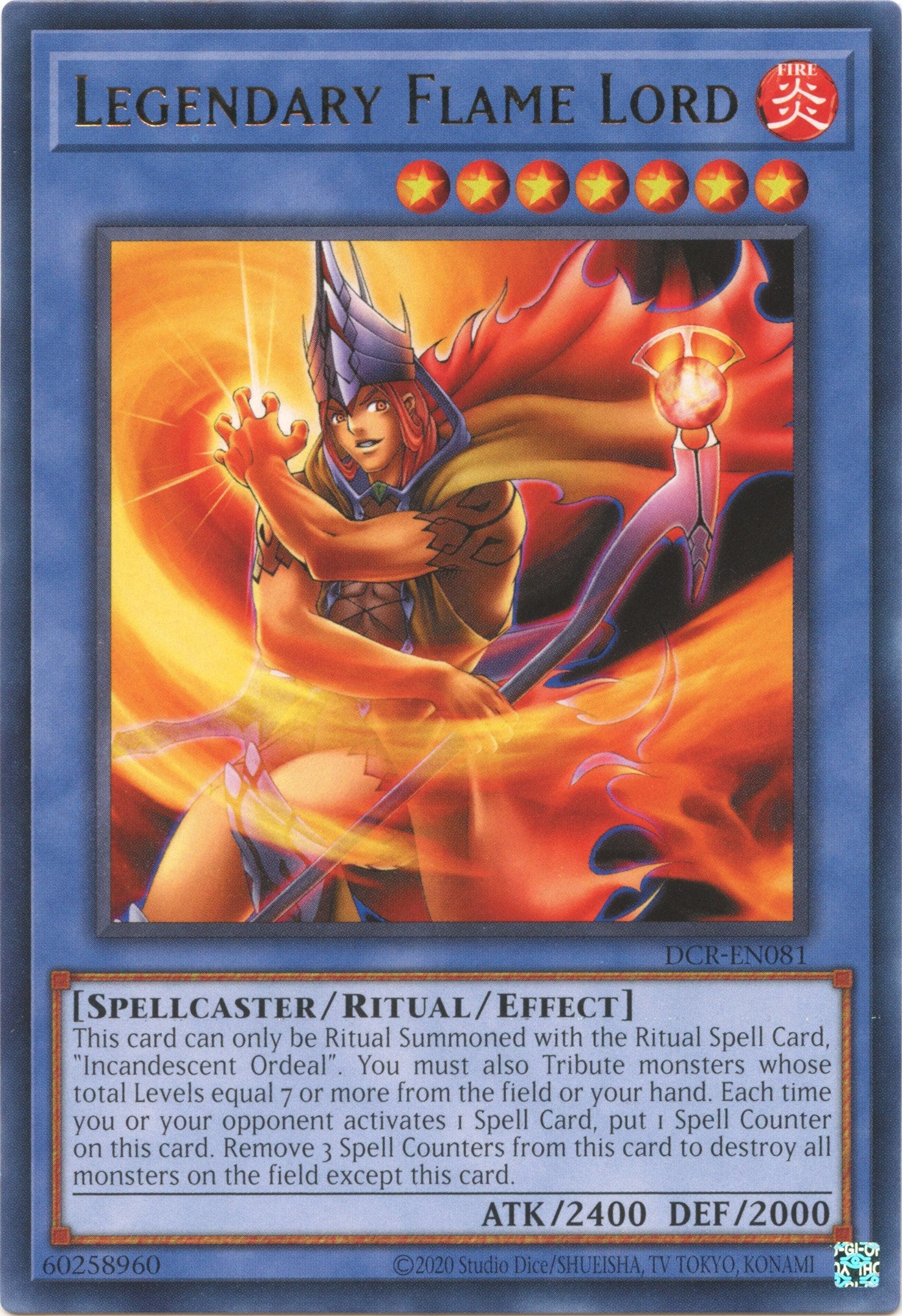Legendary Flame Lord (25th Anniversary) [DCR-EN081] Rare | Exor Games Truro