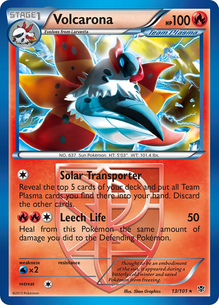 Volcarona (13/101) (Theme Deck Exclusive) [Black & White: Plasma Blast] | Exor Games Truro