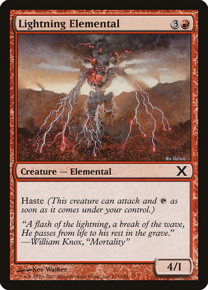 Lightning Elemental [Tenth Edition] | Exor Games Truro