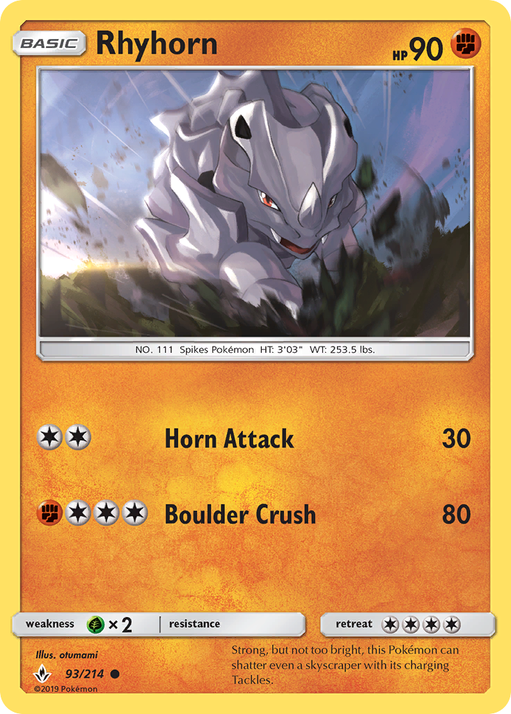 Rhyhorn (93/214) [Sun & Moon: Unbroken Bonds] | Exor Games Truro