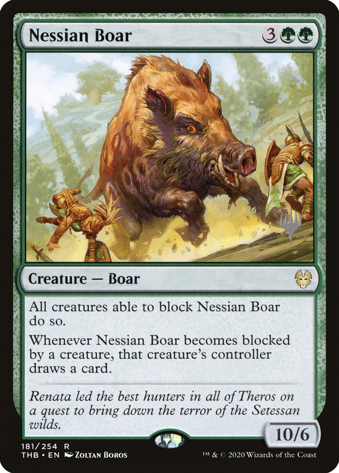 Nessian Boar (Promo Pack) [Theros Beyond Death Promos] | Exor Games Truro