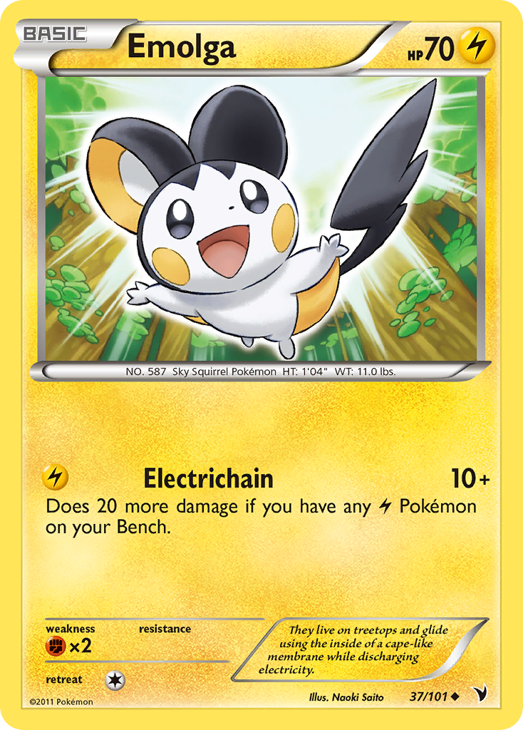 Emolga (37/101) [Black & White: Noble Victories] | Exor Games Truro