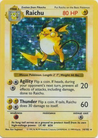 Raichu (14/102) [Base Set Shadowless Unlimited] | Exor Games Truro