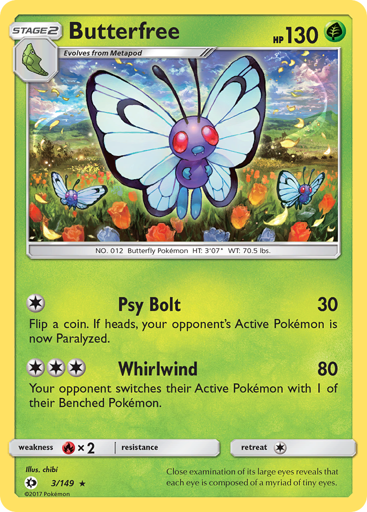 Butterfree (3/149) [Sun & Moon: Base Set] | Exor Games Truro