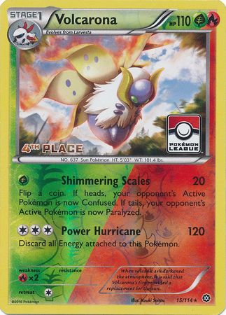 Volcarona (15/114) (League Promo 4th Place) [XY: Steam Siege] | Exor Games Truro