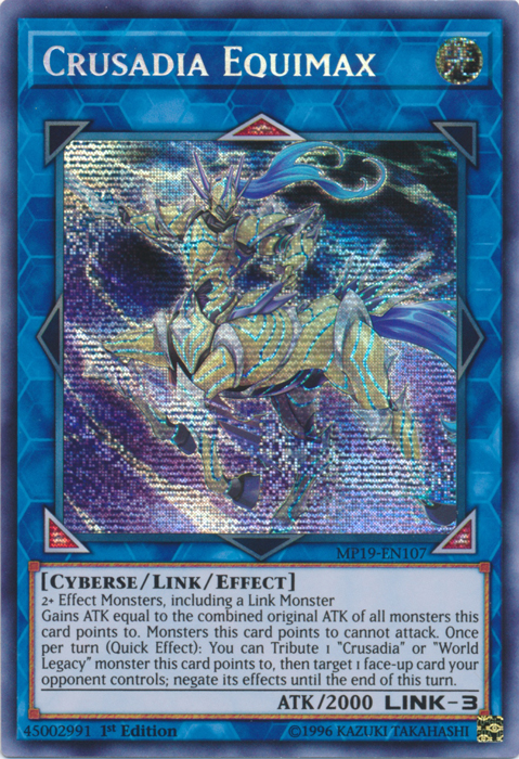 Crusadia Equimax [MP19-EN107] Prismatic Secret Rare | Exor Games Truro