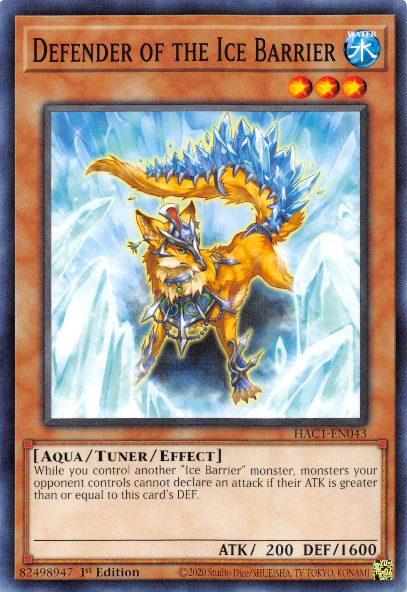 Defender of the Ice Barrier [HAC1-EN043] Common | Exor Games Truro