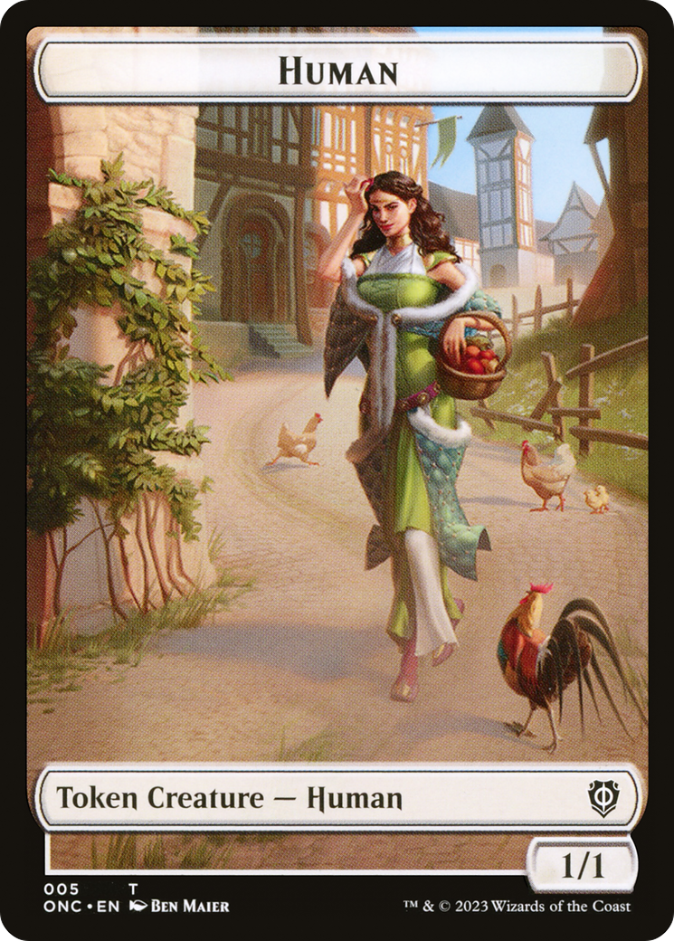 Human // Spirit Double-Sided Token [Phyrexia: All Will Be One Commander Tokens] | Exor Games Truro