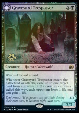 Graveyard Trespasser // Graveyard Glutton [Innistrad: Midnight Hunt Prerelease Promos] | Exor Games Truro