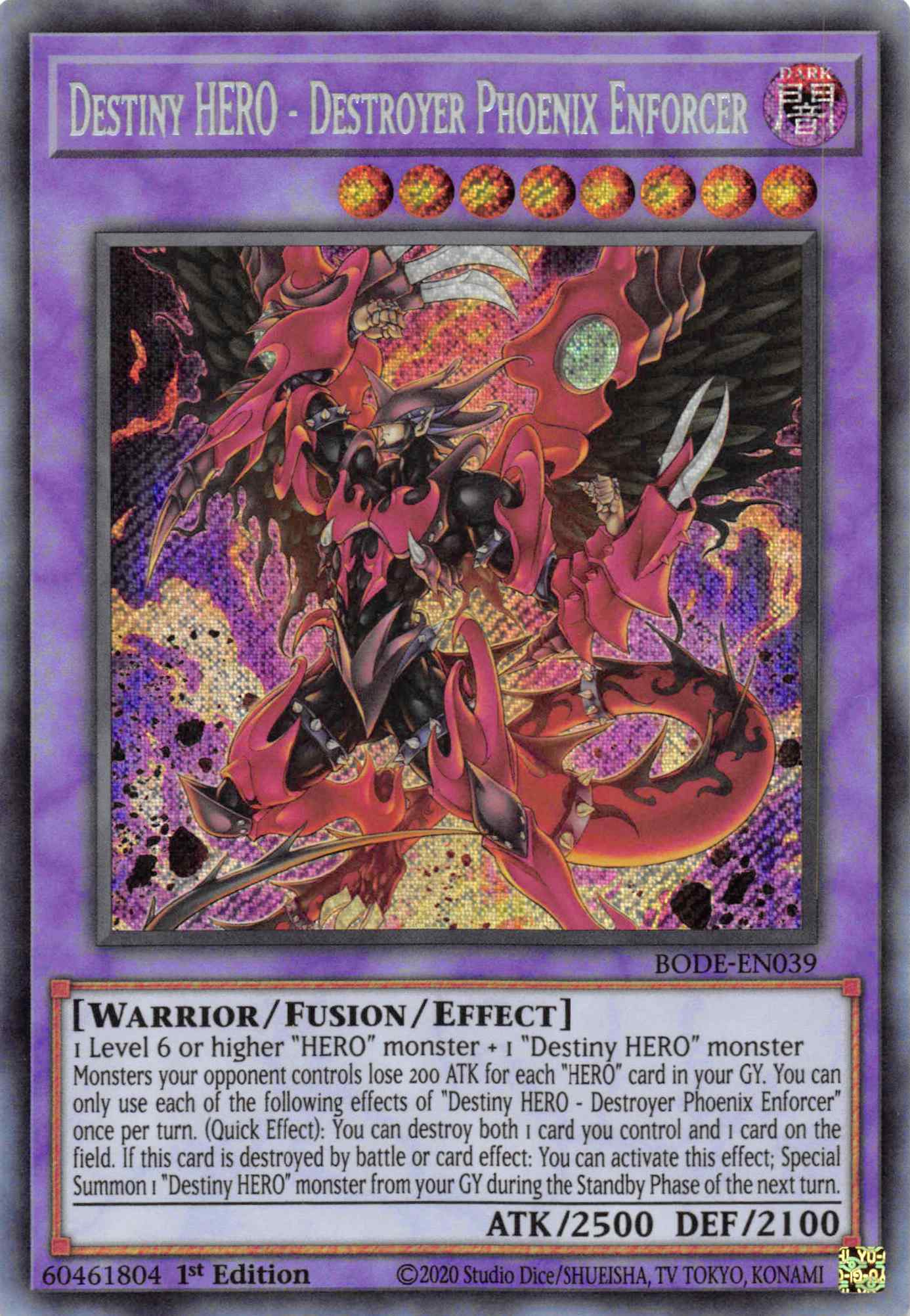 Destiny HERO - Destroyer Phoenix Enforcer [BODE-EN039] Secret Rare | Exor Games Truro