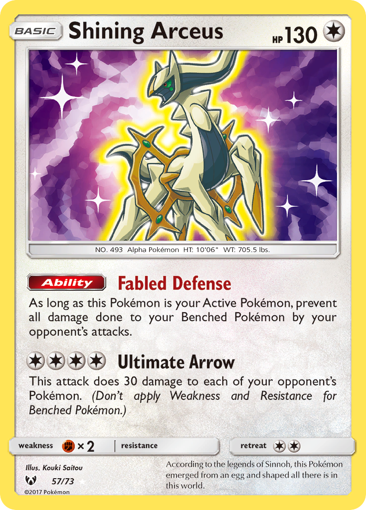 Shining Arceus (57/73) [Sun & Moon: Shining Legends] | Exor Games Truro