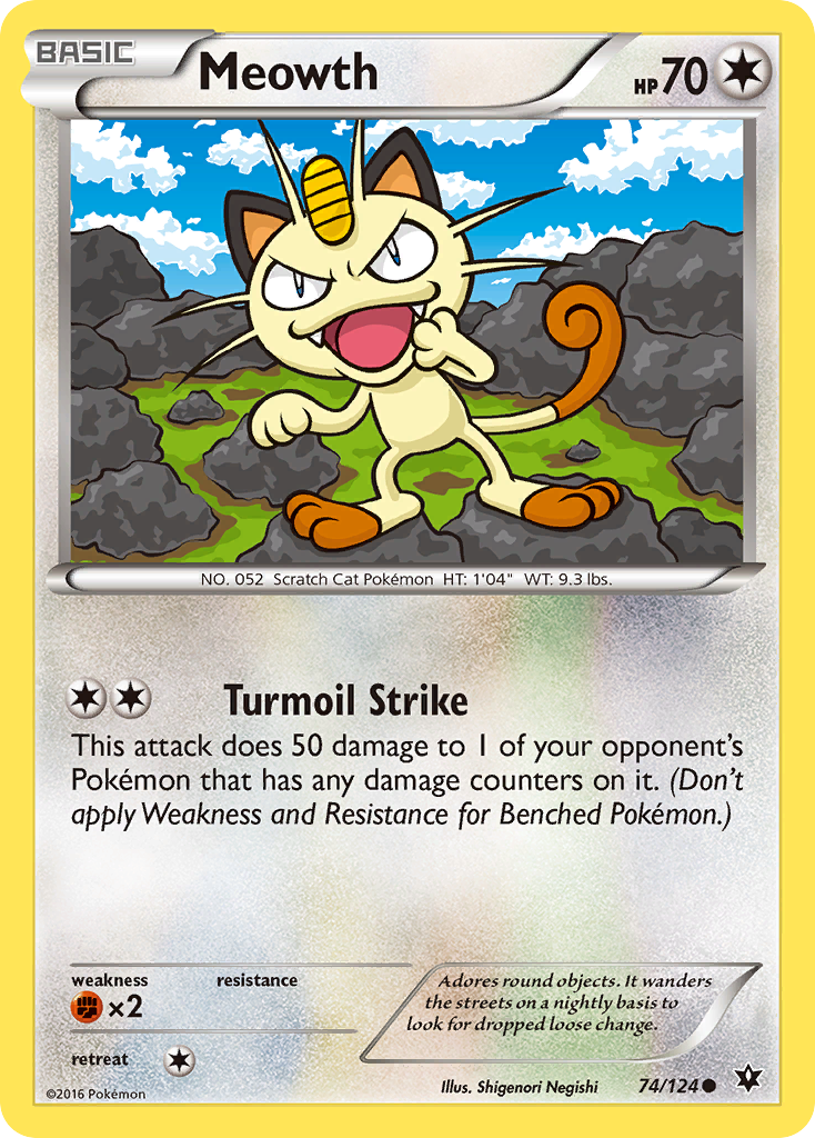 Meowth (74/124) [XY: Fates Collide] | Exor Games Truro