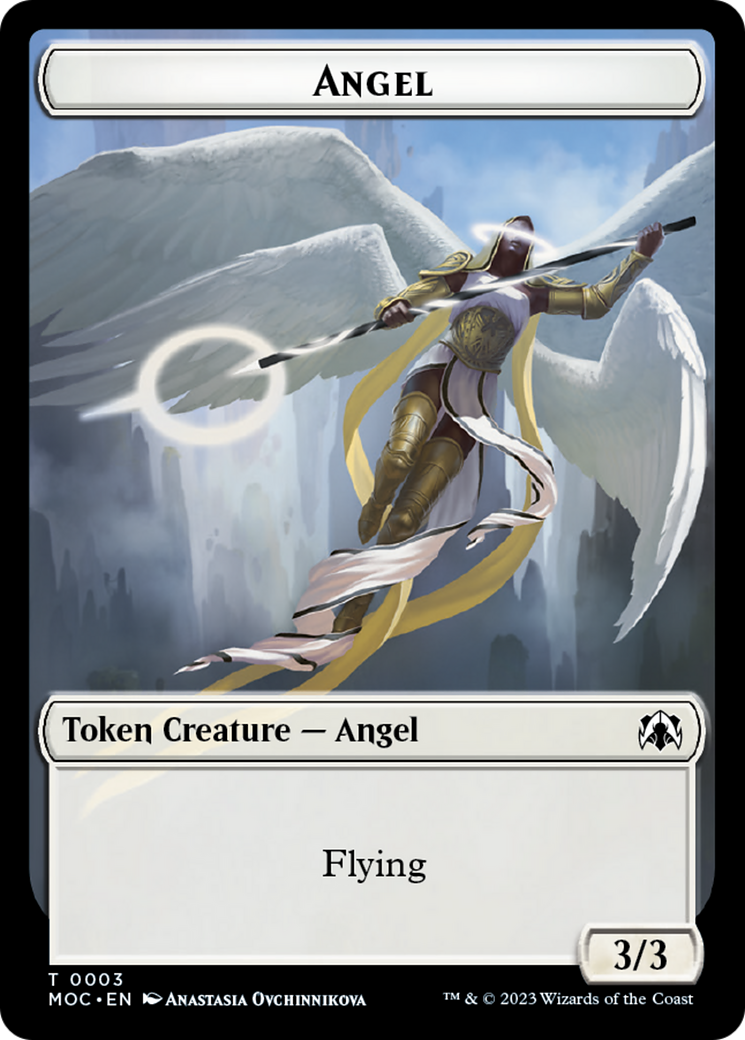 Angel (3) // Demon Double-Sided Token [March of the Machine Commander Tokens] | Exor Games Truro