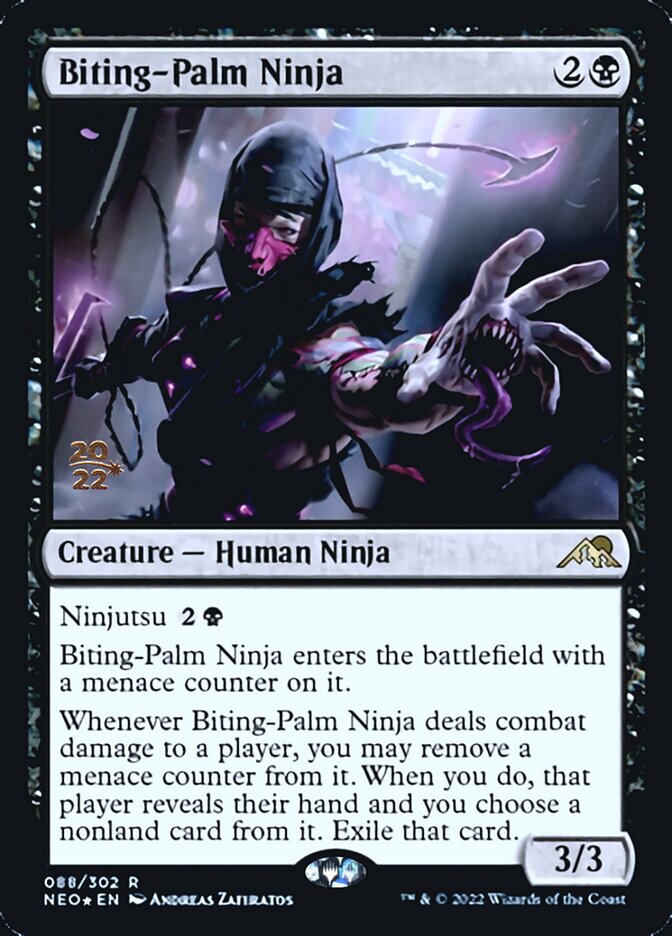 Biting-Palm Ninja [Kamigawa: Neon Dynasty Prerelease Promos] | Exor Games Truro