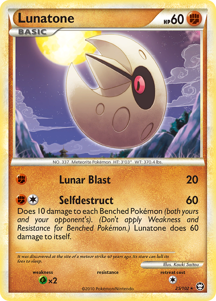 Lunatone (25/102) [HeartGold & SoulSilver: Triumphant] | Exor Games Truro