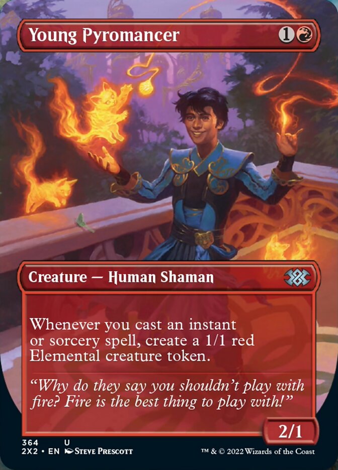 Young Pyromancer (Borderless Alternate Art) [Double Masters 2022] | Exor Games Truro