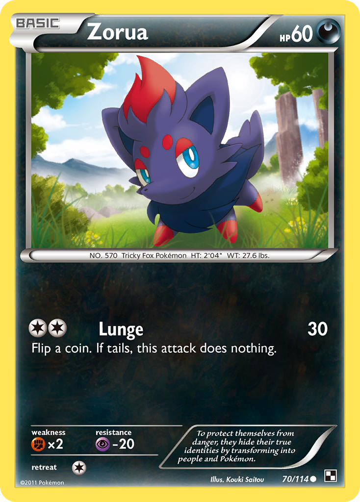 Zorua (70/114) [Black & White: Base Set] | Exor Games Truro