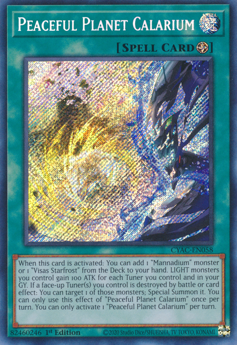 Peaceful Planet Calarium [CYAC-EN058] Secret Rare | Exor Games Truro