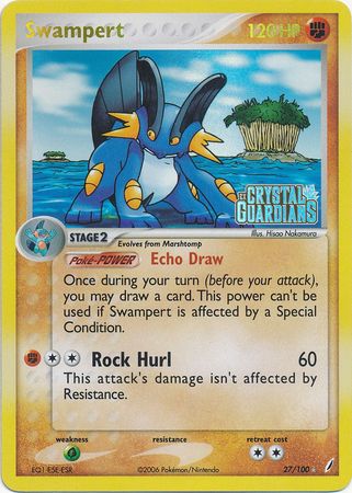 Swampert (27/100) (Stamped) [EX: Crystal Guardians] | Exor Games Truro