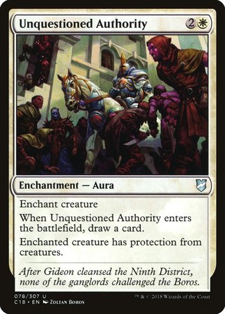 Unquestioned Authority [Commander 2018] | Exor Games Truro