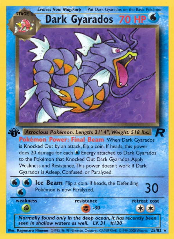 Dark Gyarados (25/82) [Team Rocket 1st Edition] | Exor Games Truro