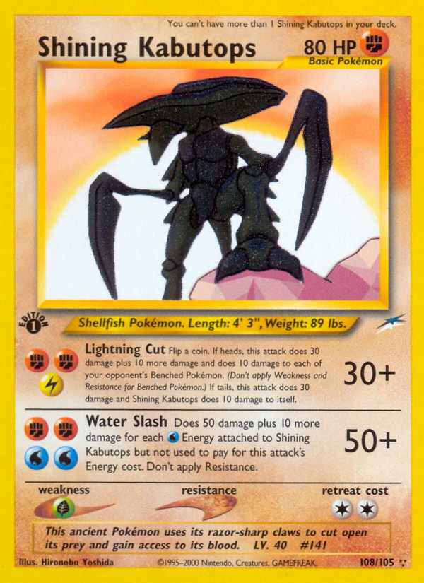 Shining Kabutops (108/105) [Neo Destiny 1st Edition] | Exor Games Truro