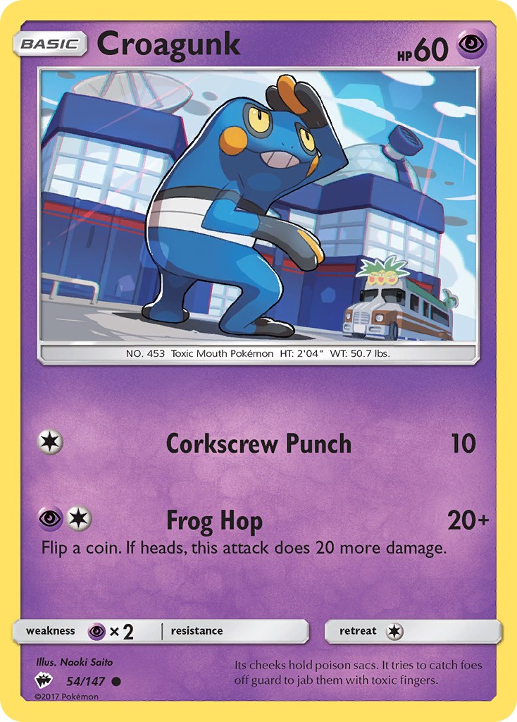 Croagunk (54/147) [Sun & Moon: Burning Shadows] | Exor Games Truro