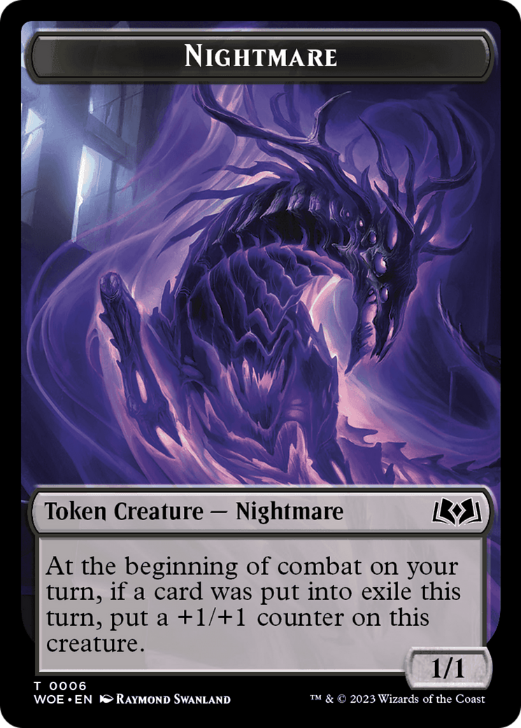 Nightmare // Food (0010) Double-Sided Token [Wilds of Eldraine Tokens] | Exor Games Truro