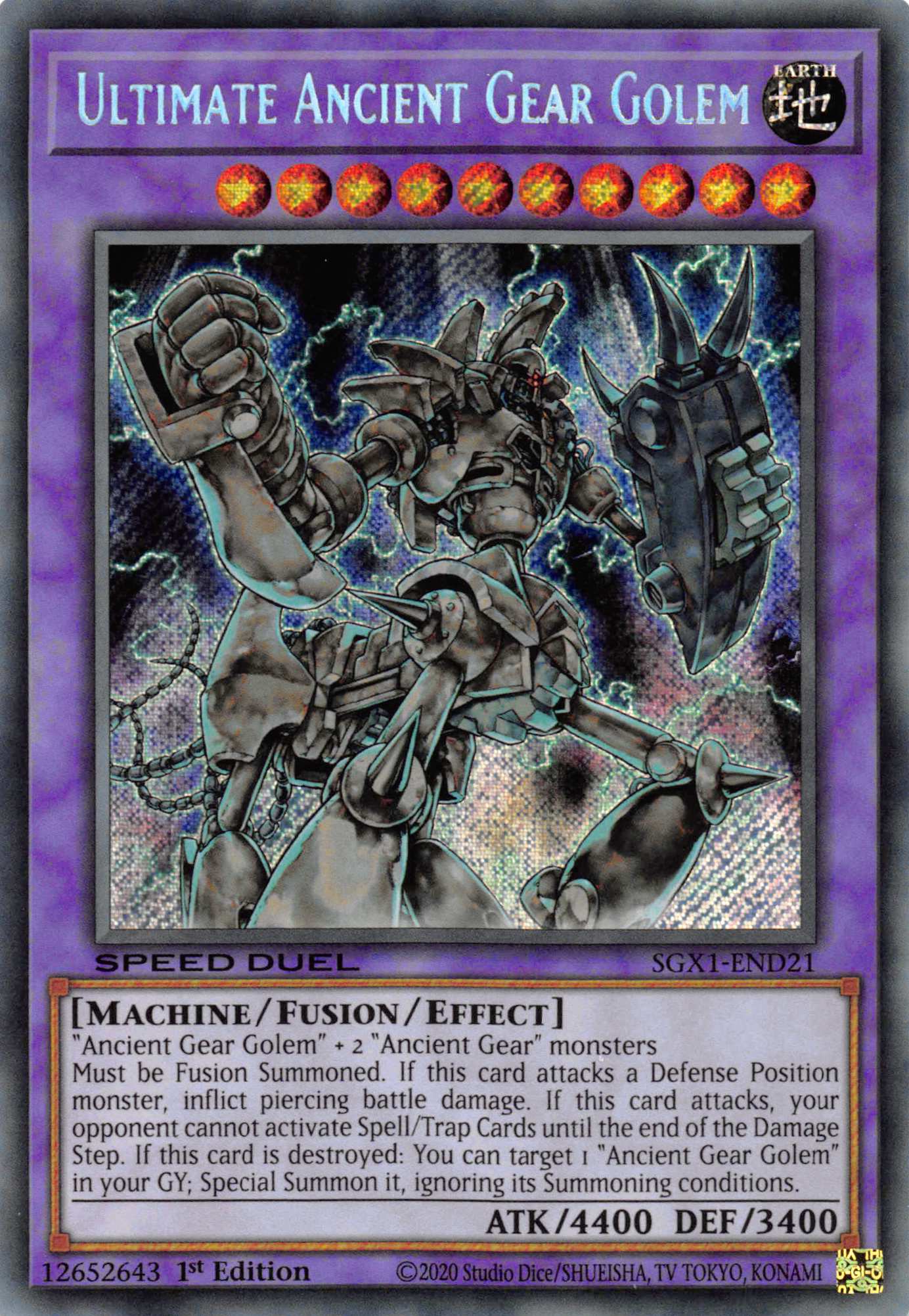 Ultimate Ancient Gear Golem [SGX1-END21] Secret Rare | Exor Games Truro