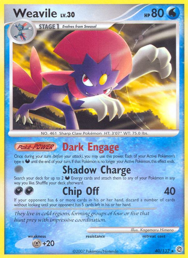 Weavile (40/132) [Diamond & Pearl: Secret Wonders] | Exor Games Truro