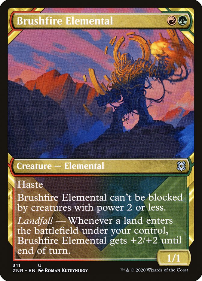 Brushfire Elemental (Showcase) [Zendikar Rising] | Exor Games Truro