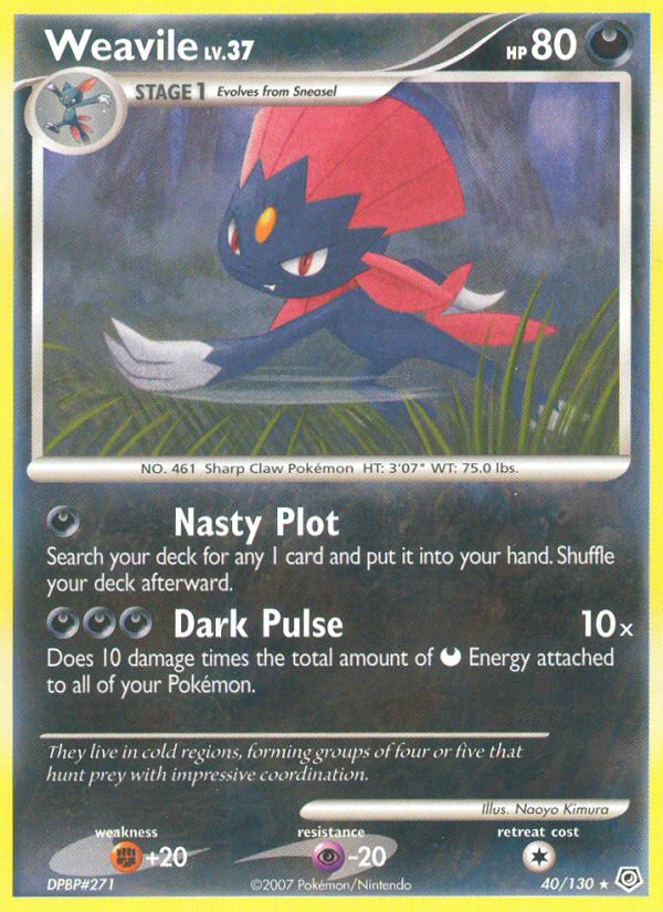 Weavile (40/130) [Diamond & Pearl: Base Set] | Exor Games Truro