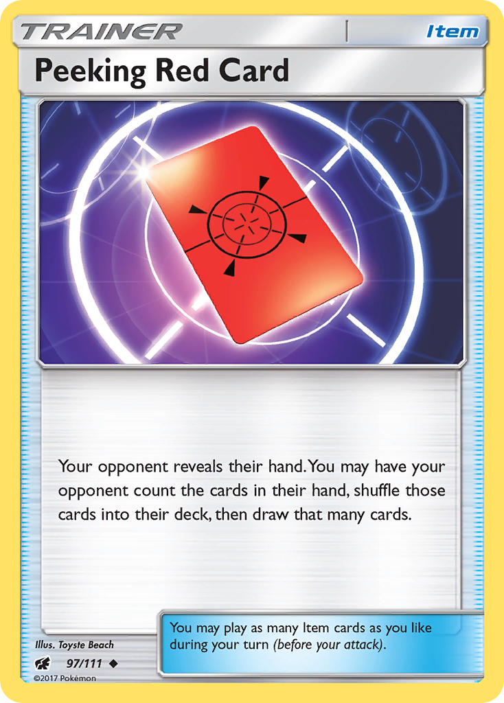 Peeking Red Card (97/111) [Sun & Moon: Crimson Invasion] | Exor Games Truro