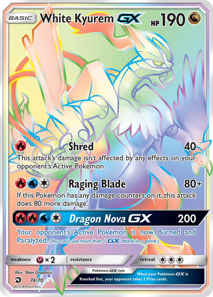 White Kyurem GX (74/70) [Sun & Moon: Dragon Majesty] | Exor Games Truro