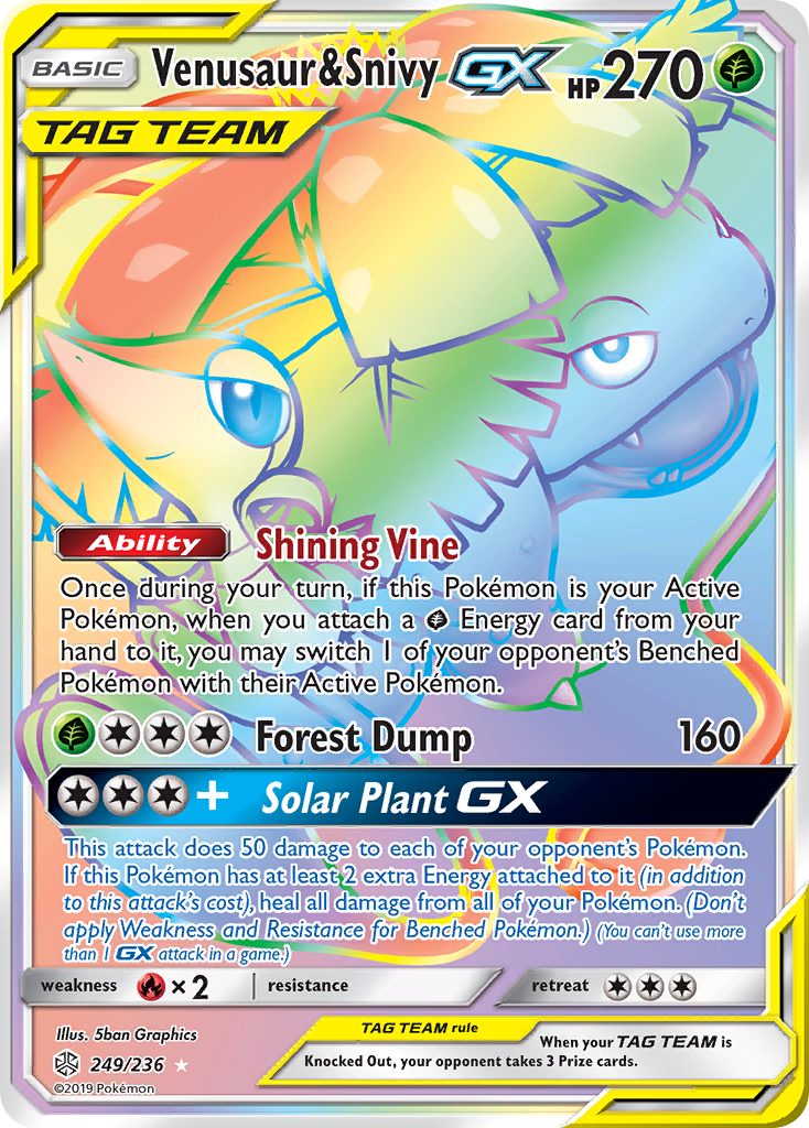 Venusaur & Snivy GX (249/236) [Sun & Moon: Cosmic Eclipse] | Exor Games Truro