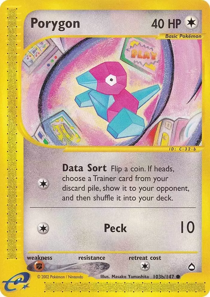 Porygon (103b/147) [Aquapolis] | Exor Games Truro