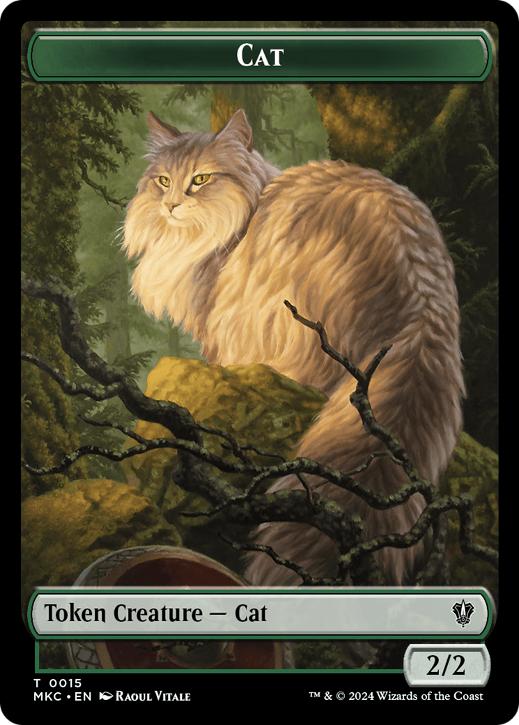 Drake // Cat Double-Sided Token [Murders at Karlov Manor Commander Tokens] | Exor Games Truro