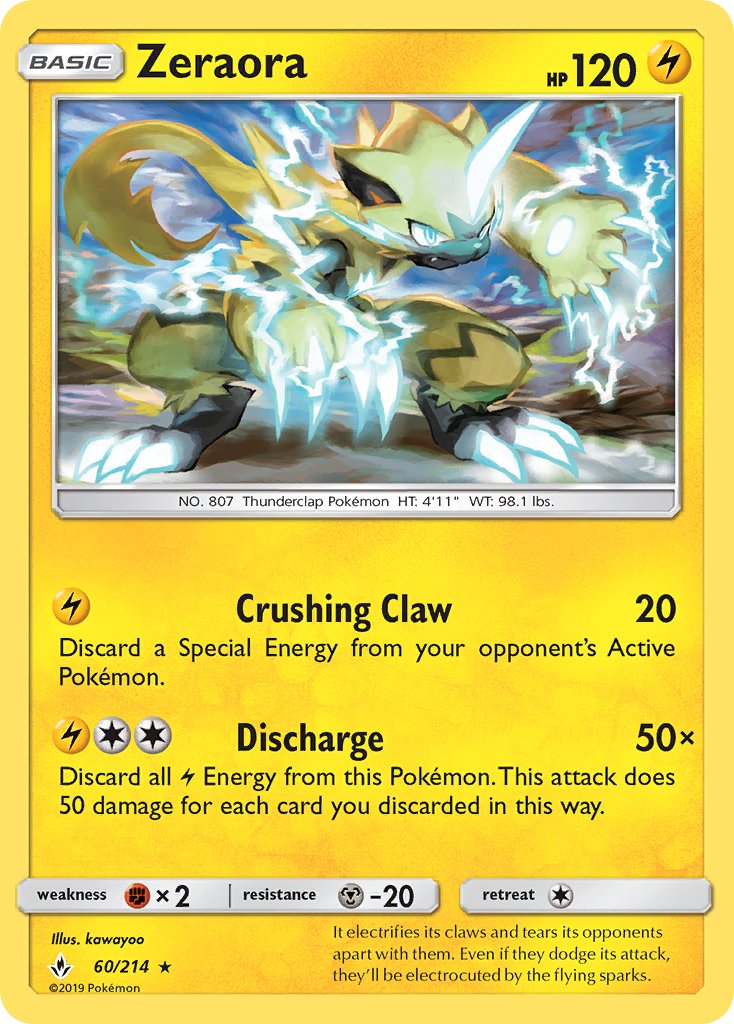 Zeraora (60/214) (Cracked Ice Holo) (Theme Deck Exclusive) [Sun & Moon: Unbroken Bonds] | Exor Games Truro