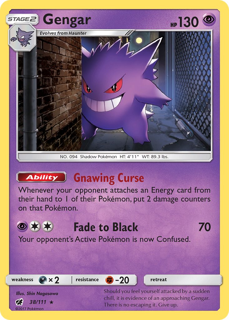 Gengar (38/111) (Prerelease Kit Exclusive) (Theme Deck Exclusive) [Sun & Moon: Crimson Invasion] | Exor Games Truro