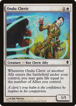 Ondu Cleric [Zendikar] | Exor Games Truro