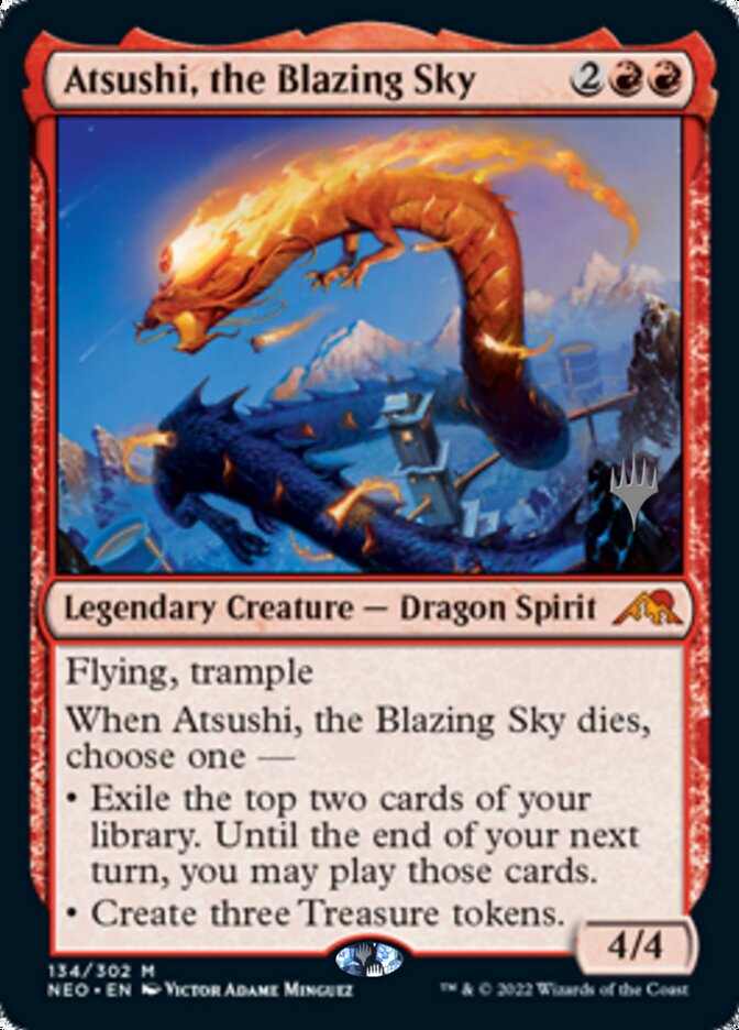 Atsushi, the Blazing Sky (Promo Pack) [Kamigawa: Neon Dynasty Promos] | Exor Games Truro