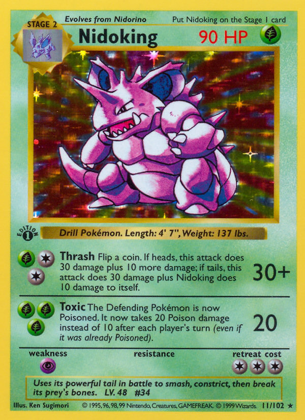 Nidoking (11/102) (Shadowless) [Base Set 1st Edition] | Exor Games Truro