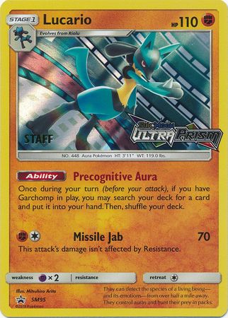 Lucario (SM95) (Staff Prerelease Promo) [Sun & Moon: Black Star Promos] | Exor Games Truro