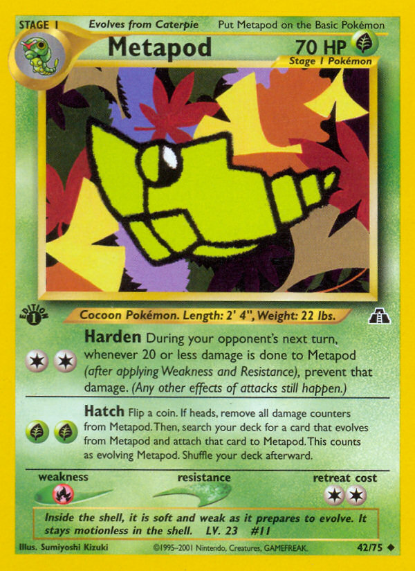 Metapod (42/75) [Neo Discovery 1st Edition] | Exor Games Truro